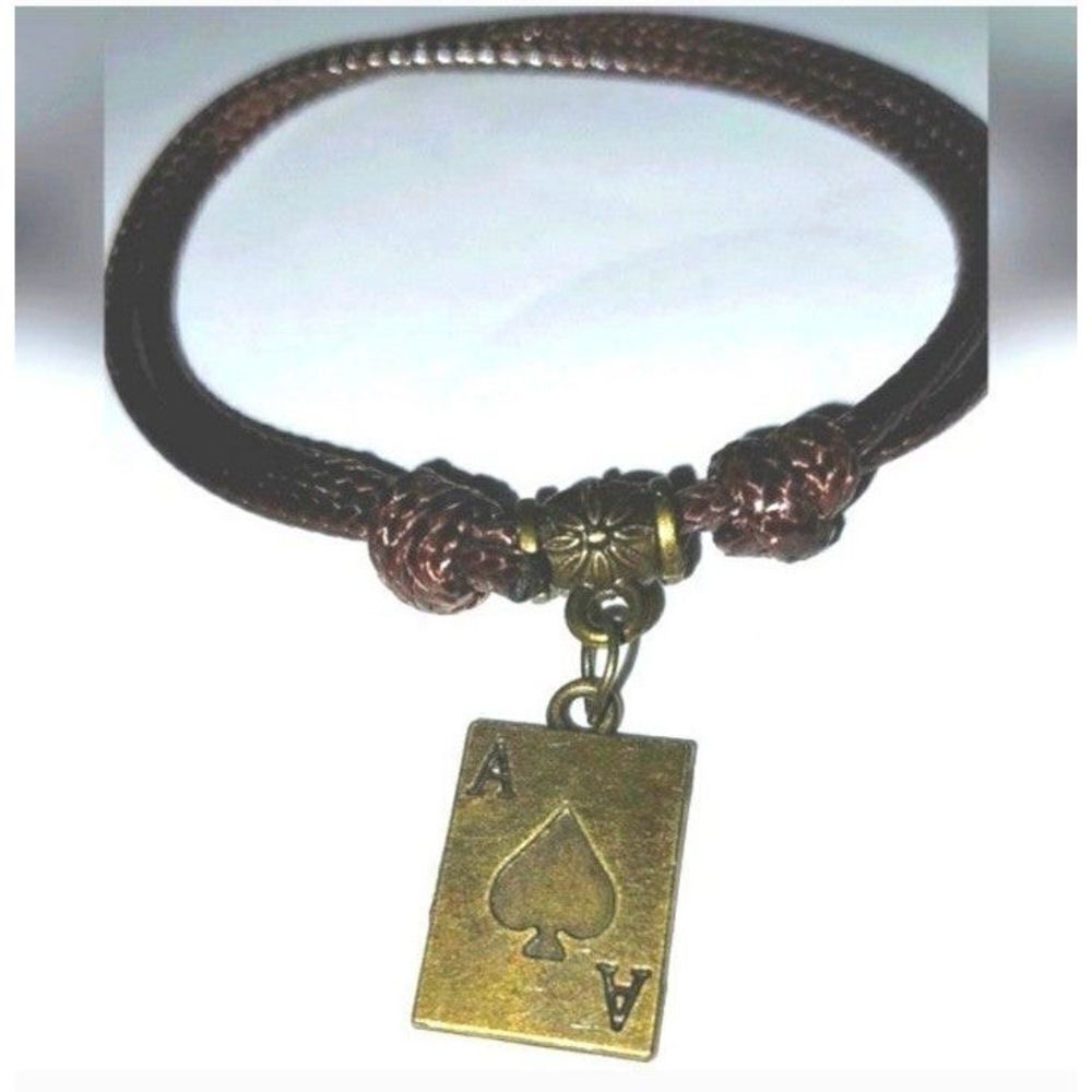 Hand crafted unisex Brown Ace bracelet